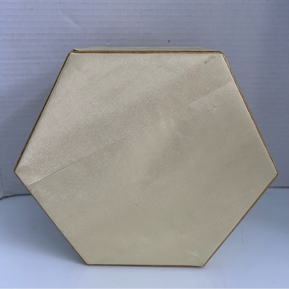 Gold fabric hexagon keepsake box - Picture 7 of 14
